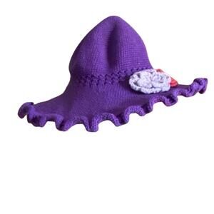 Silver Wave Purple Crochet Hat with Flower Accent handmade garden beach resort